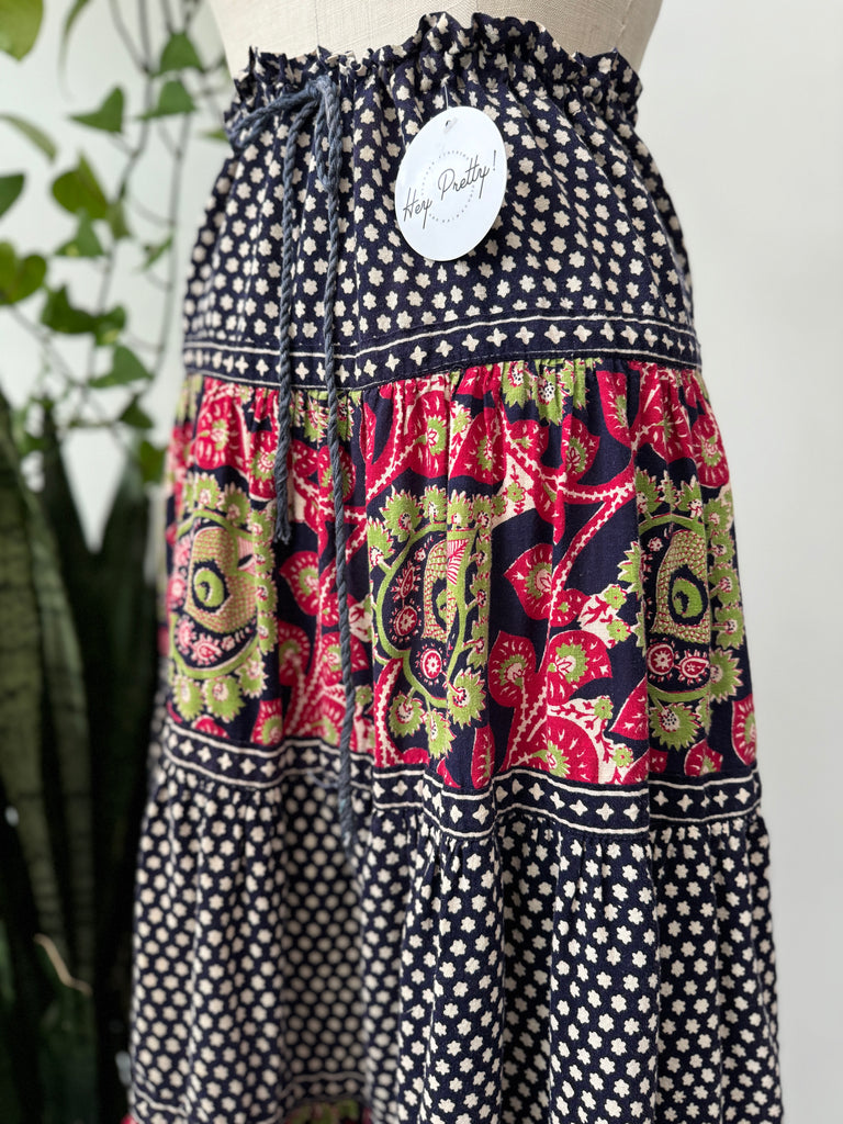 1970’s Vintage printed Indian cotton skirt