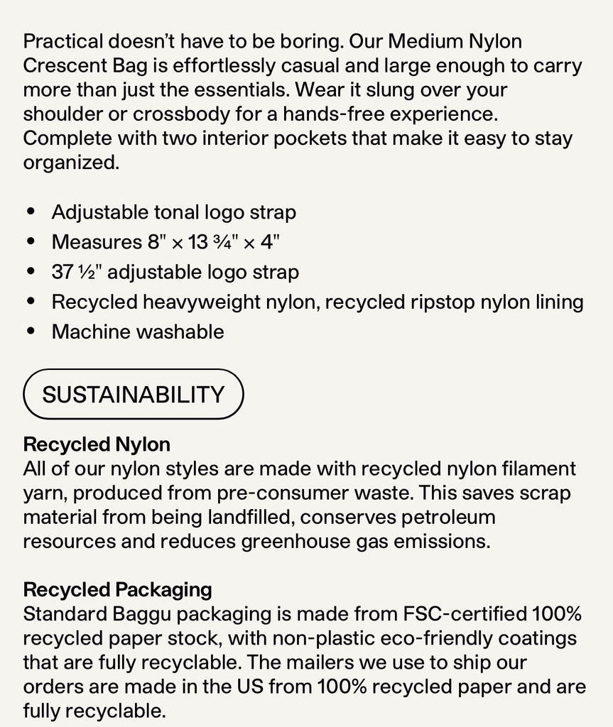 BAGGU | Medium Nylon Crescent Bag