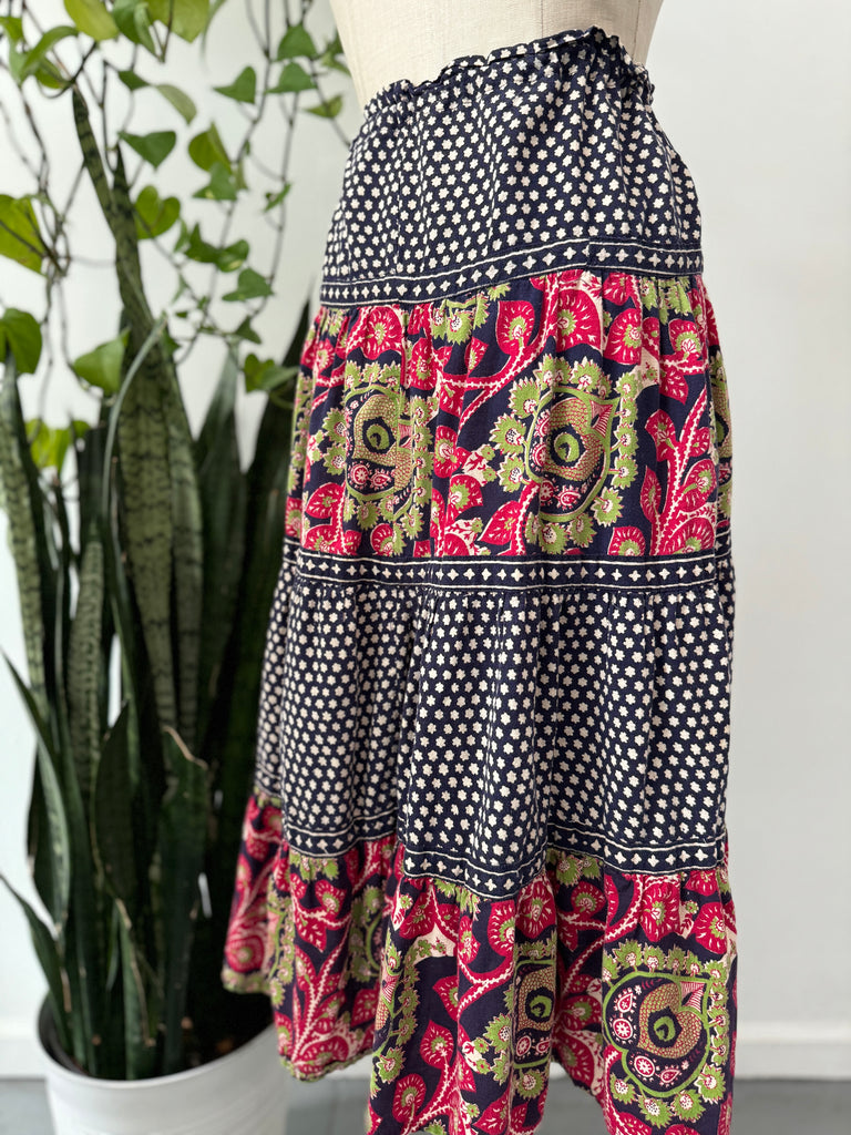 1970’s Vintage printed Indian cotton skirt