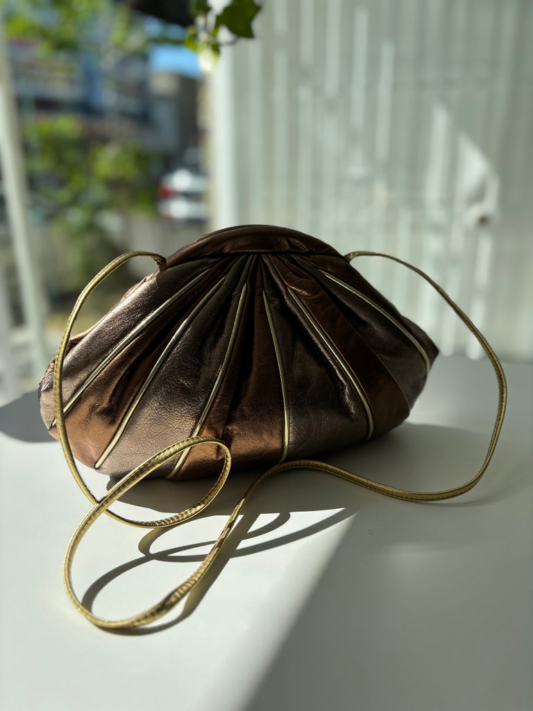 Vintage metallic leather purse