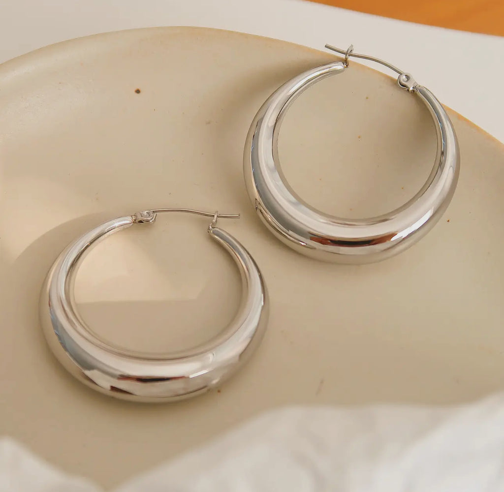 Silver hoop earrings “2”