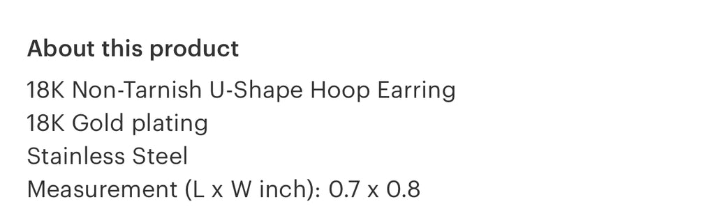 U shaped hoop earrings