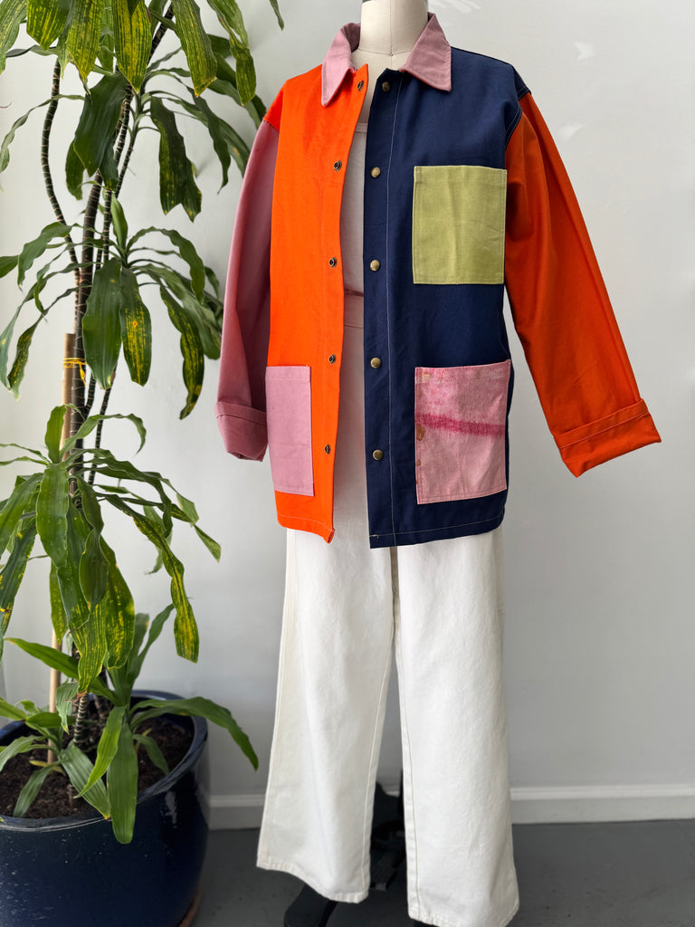 Patchwork chore coat
