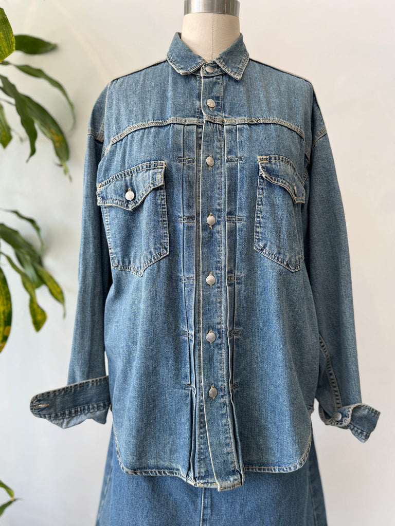 Vintage denim button up top