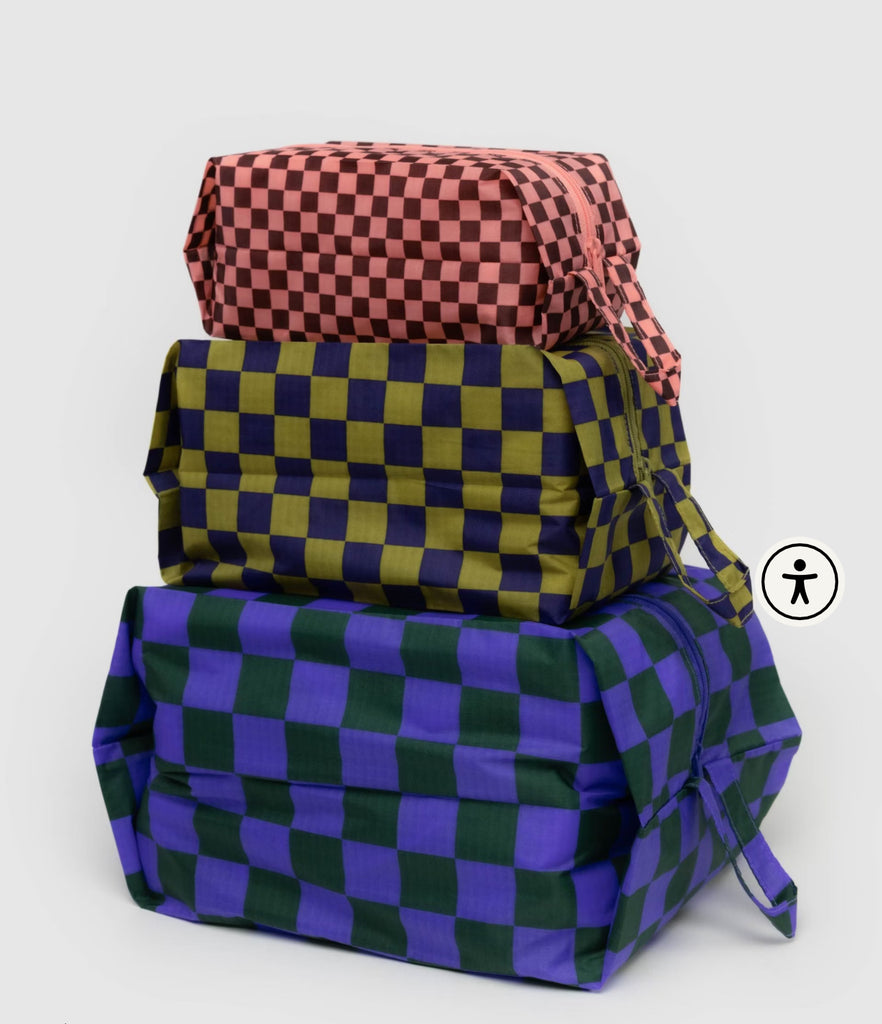 Baggu | 3 d zip set | jewel checks