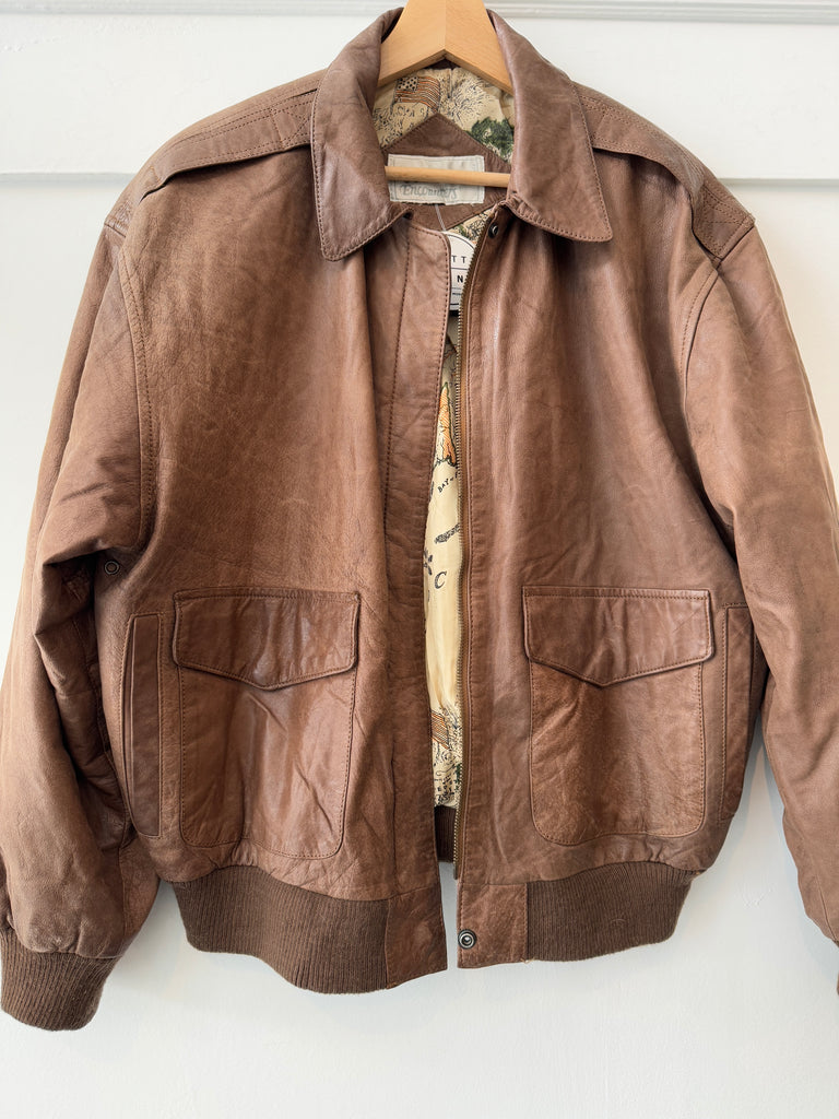 Vintage soft brown leather jacket