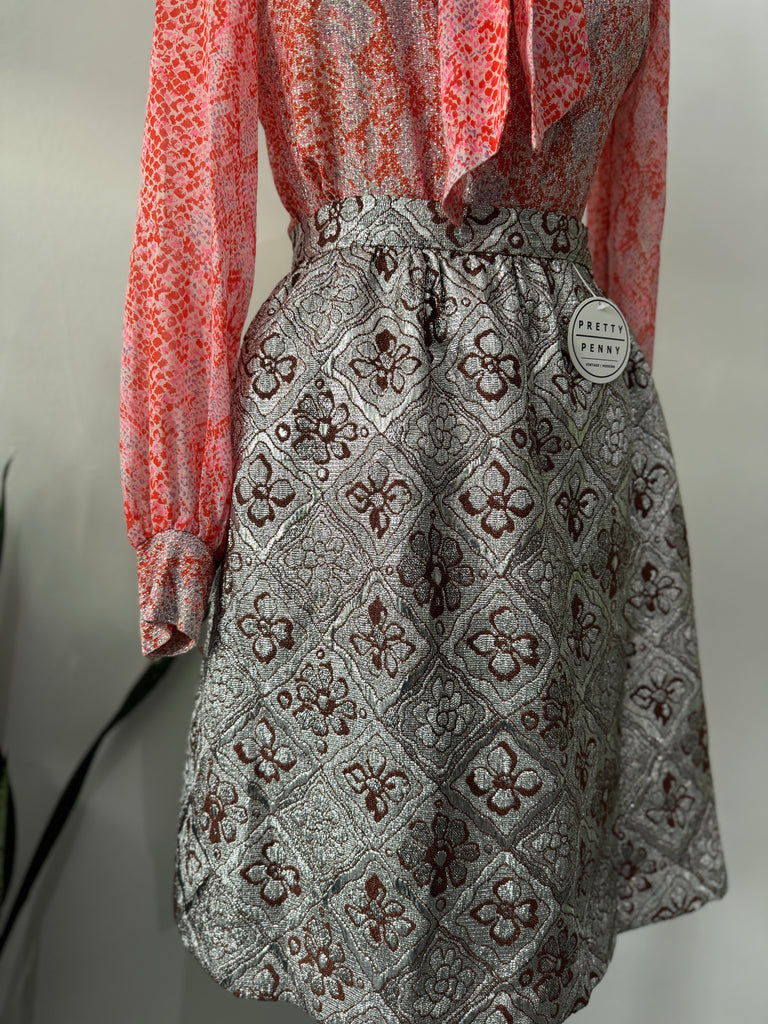 Vintage metallic brocade skirt