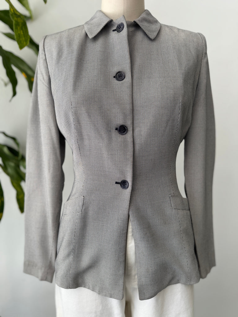 1940’s mini houndstooth print blazer