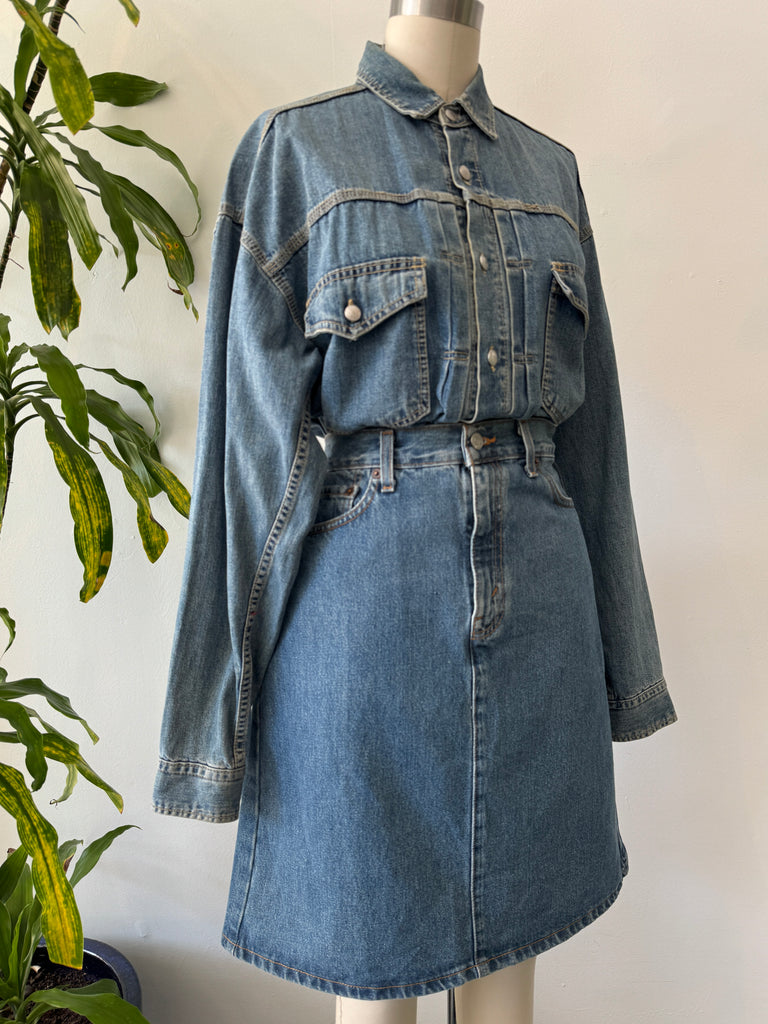 Vintage denim button up top