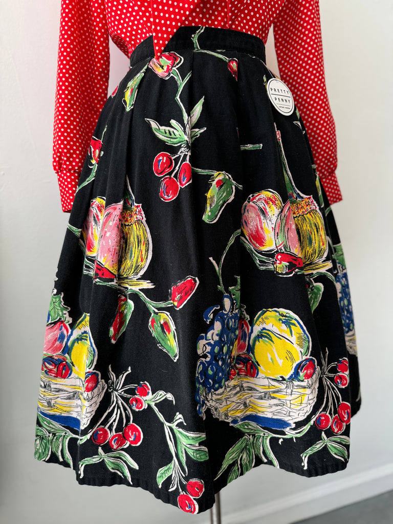 Vintage novelty print skirt waist 27|30”