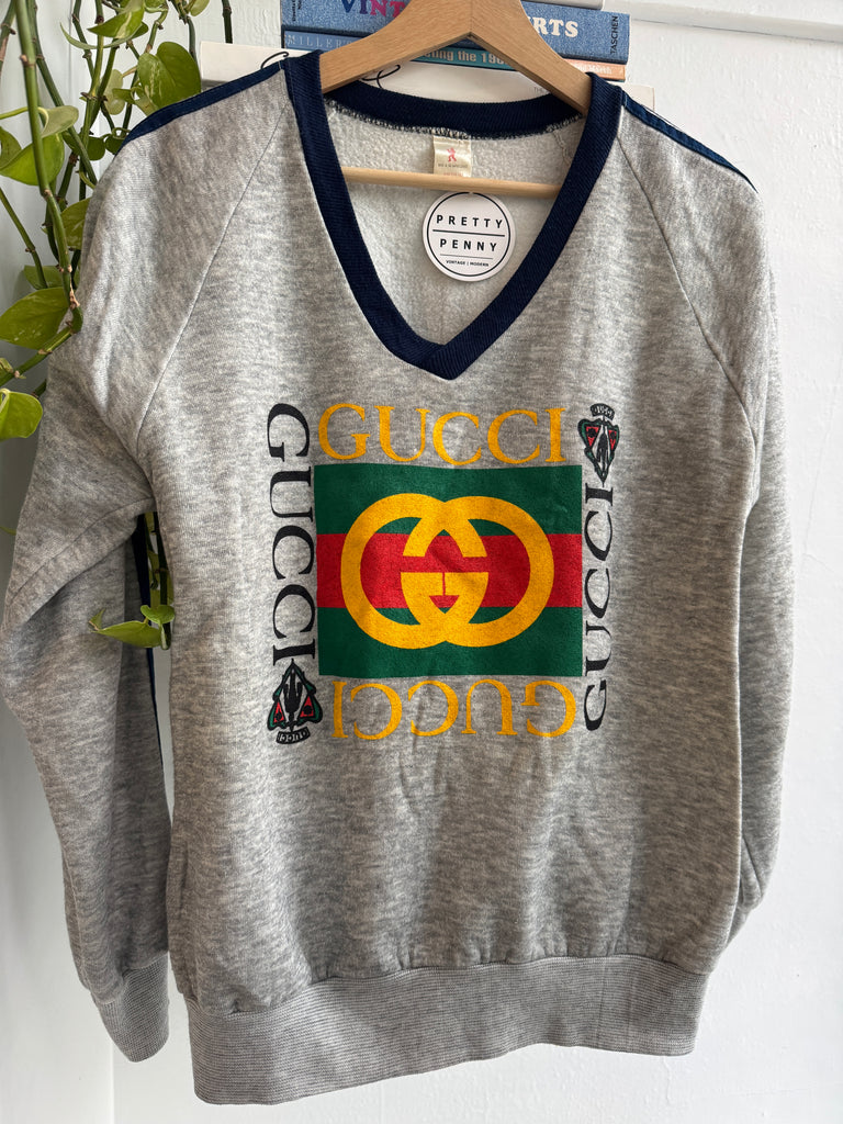 Faux on vintage raglan sweatshirt