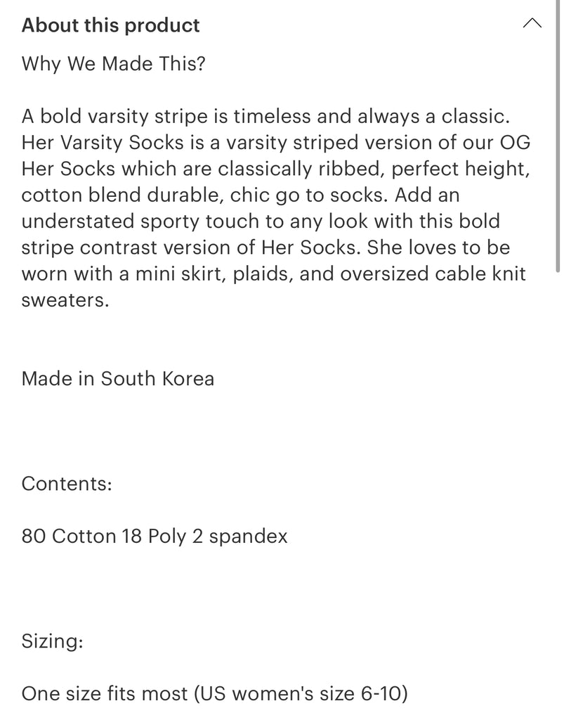 Le bon shoppe her varsity socks taffy