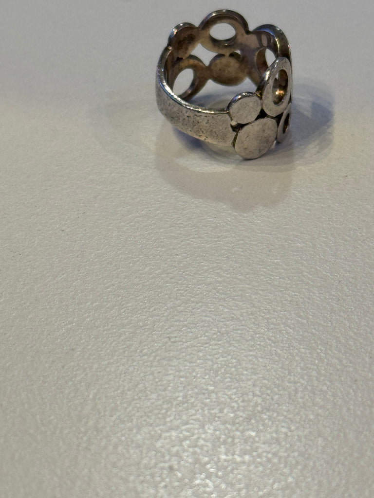 Sterling silver wide circle ring