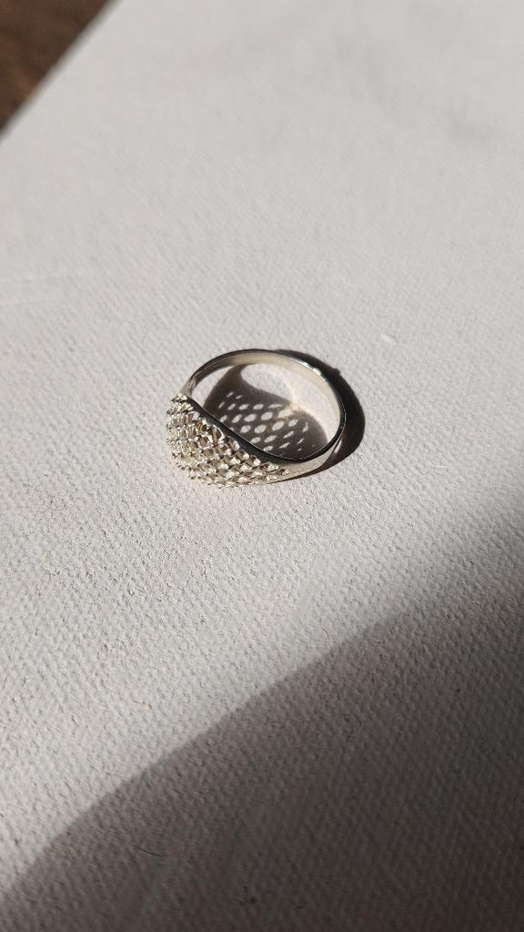 Vintage 800 silver mesh ring size 7.5