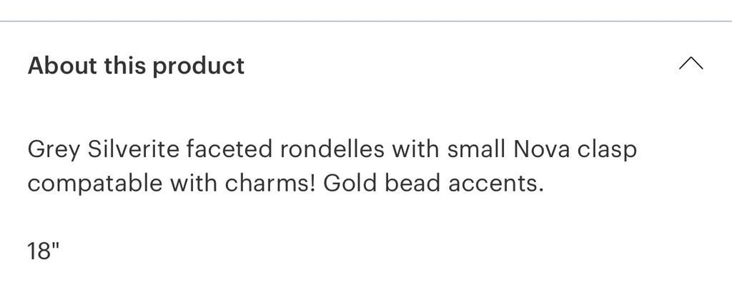 Grey silverite rondelles with clasp necklace