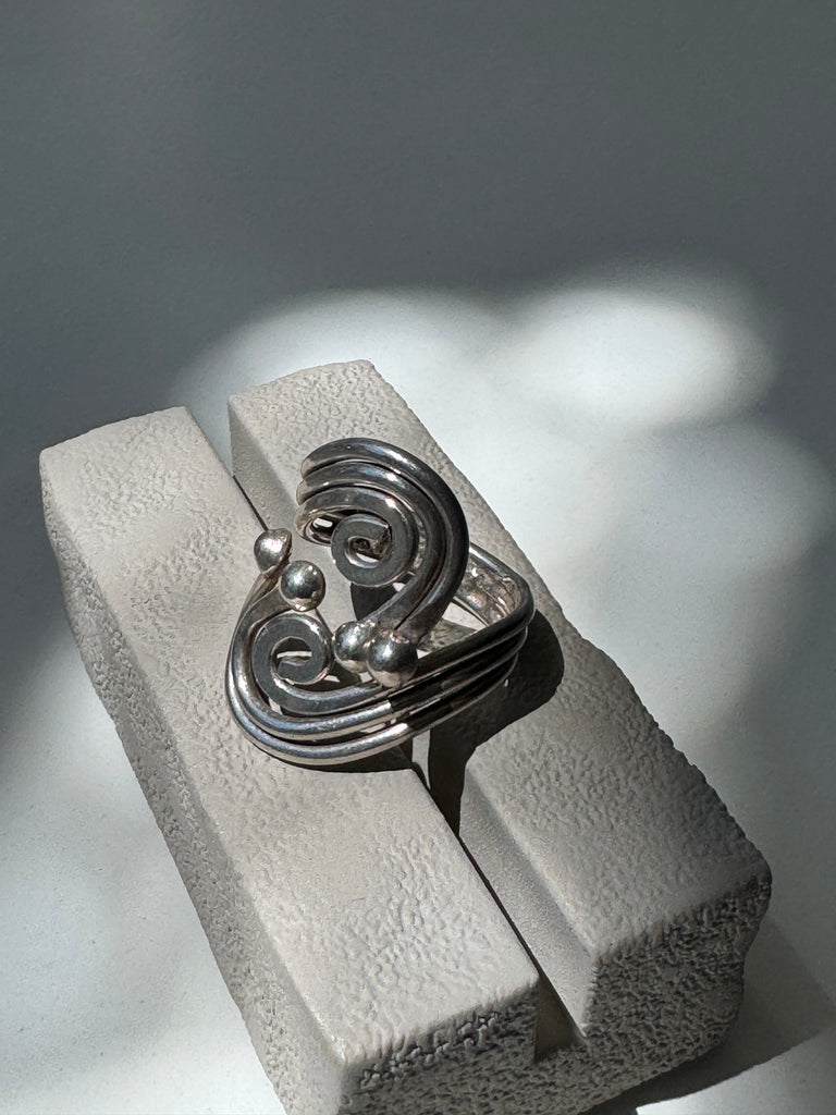 Spiral sterling silver ring