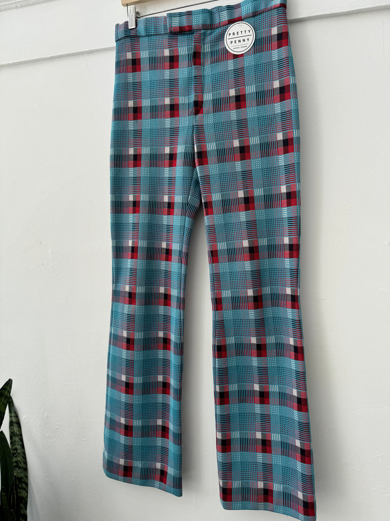 Handmade high waist plaid pants waist “30/32”