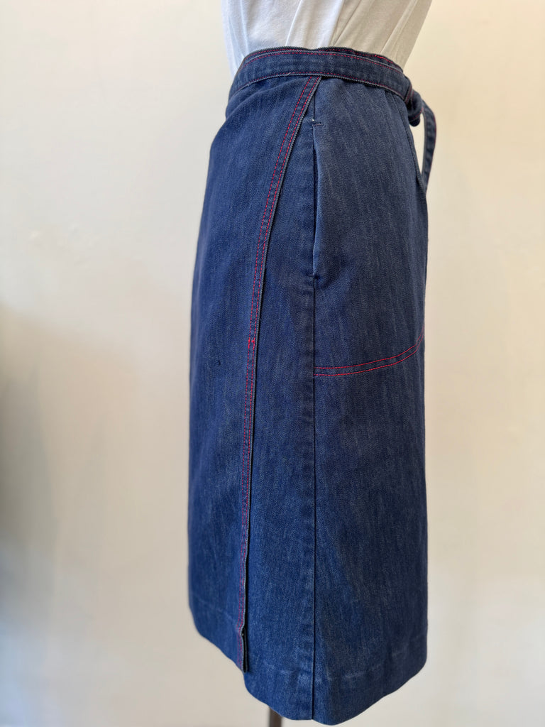 Vintage denim wrap skirt waist “32”