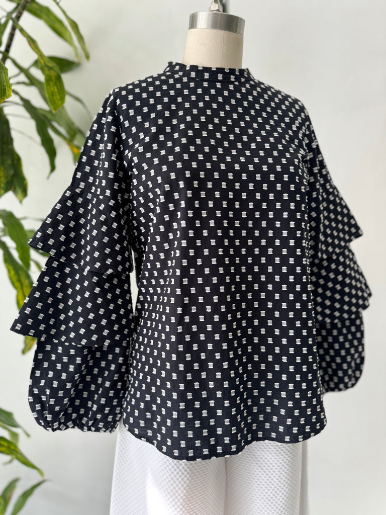 Ruffled sleeve top