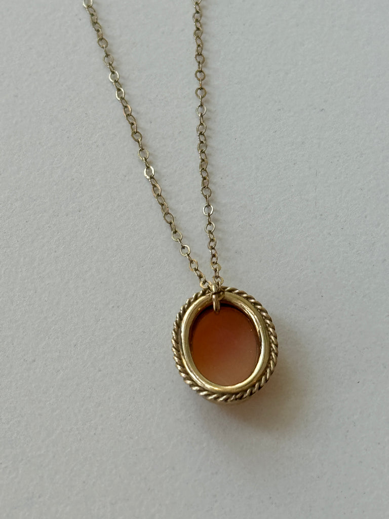 Vintage cameo on gold chain necklace