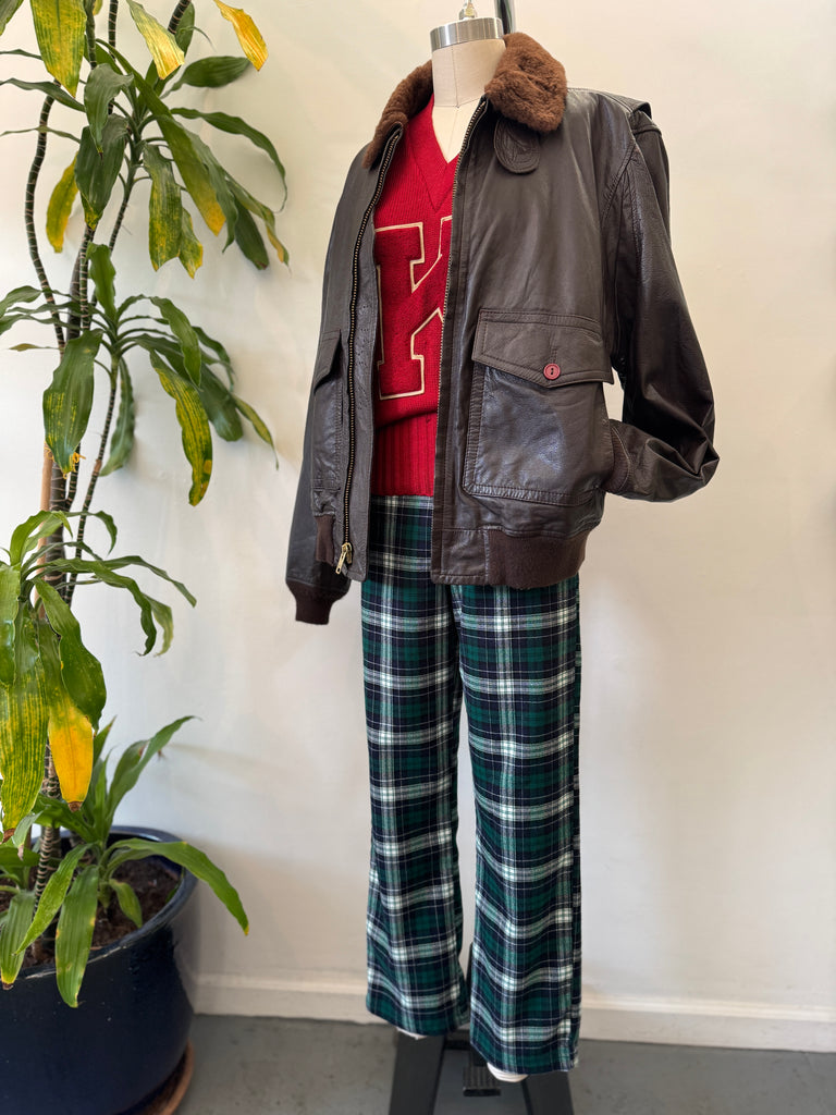 Vintage leather bomber jacket