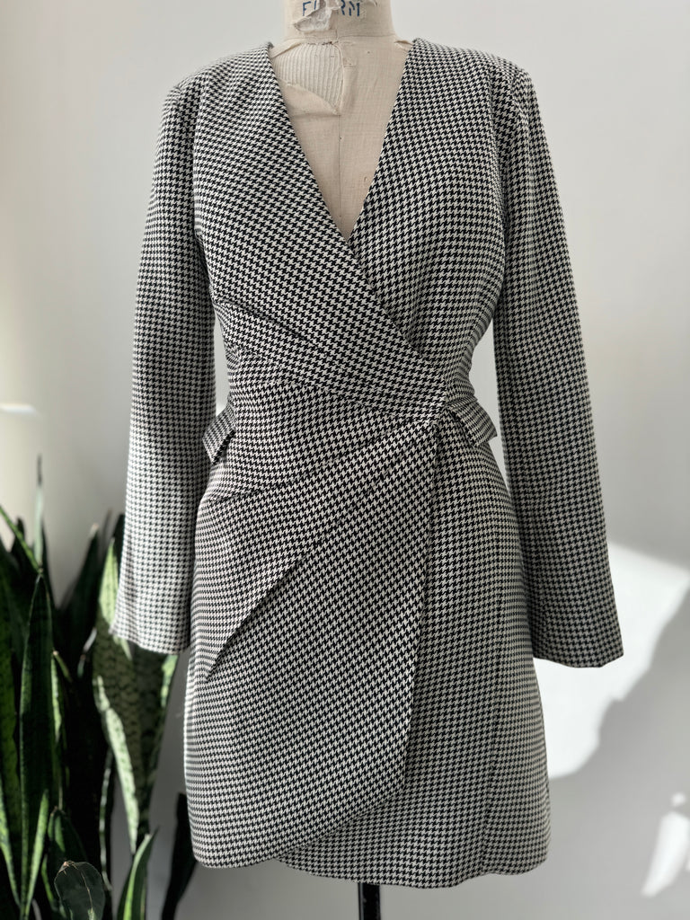 Designer Jason WU wrap houndstooth dress