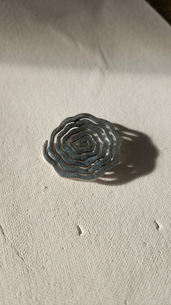Vintage Sterling squiggle swirl brooch chunky Sterling silver