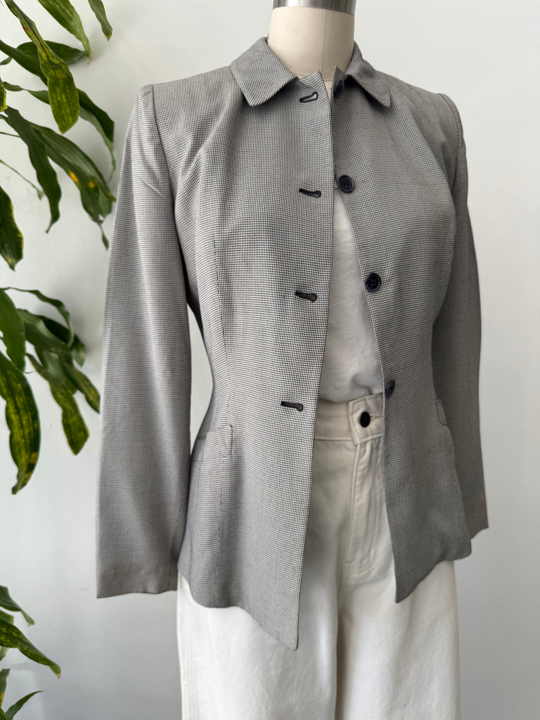 1940’s mini houndstooth print blazer