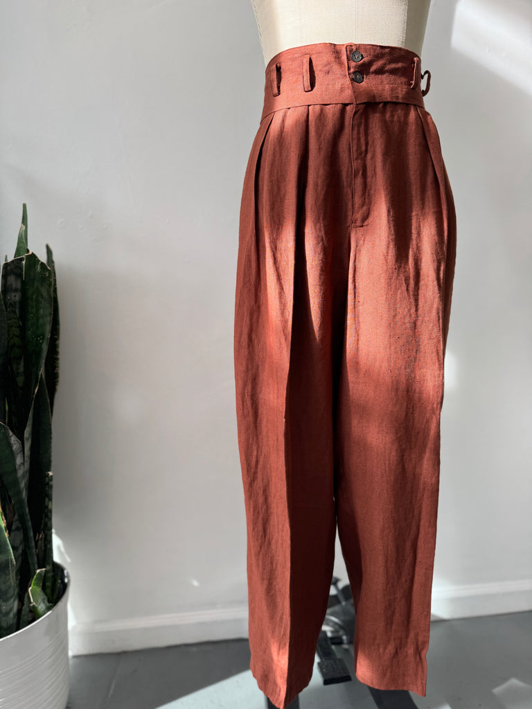 High waist linen pants