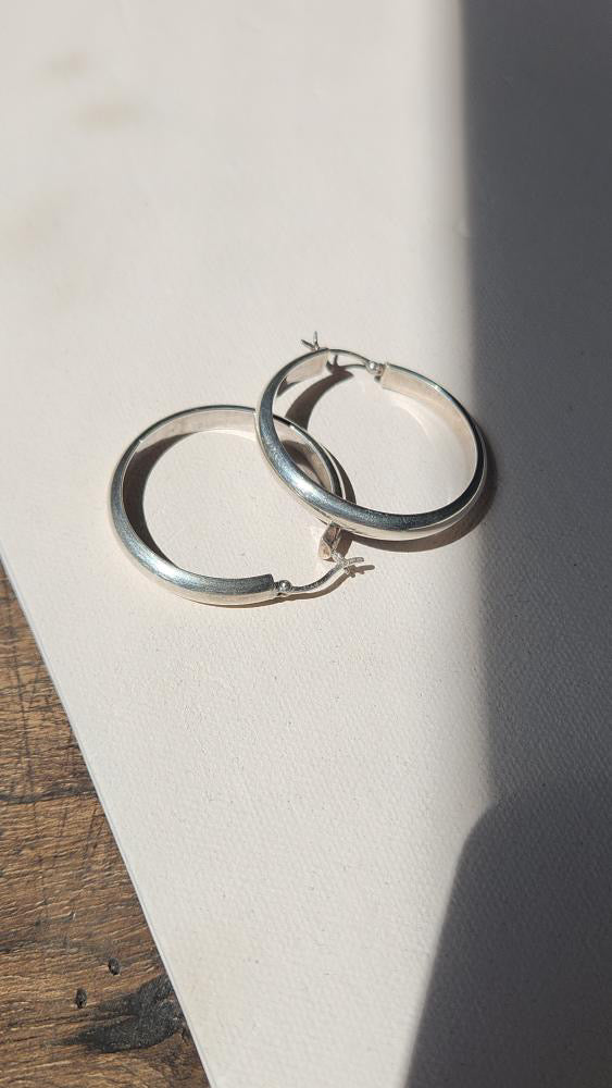 Sterling silver hoop earrings