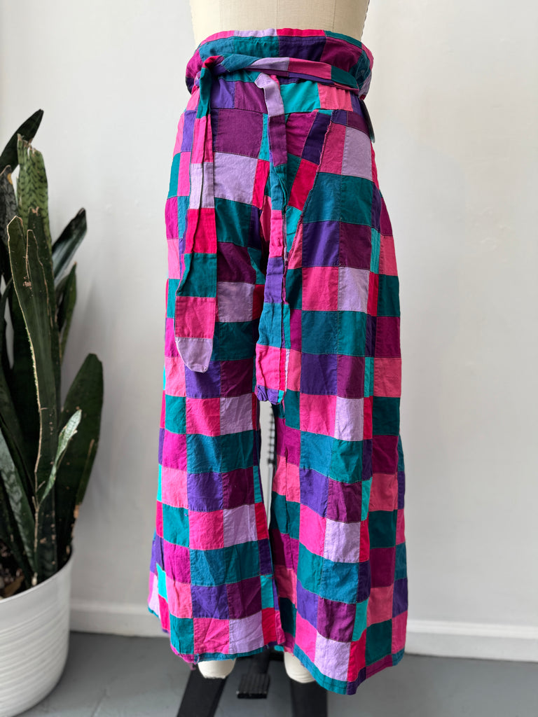 Vintage wrap handmade patchwork pants “24-38”
