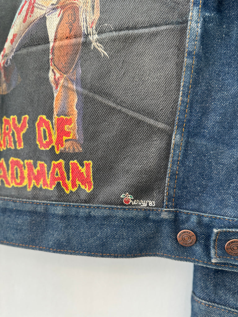 1970’s Sears Roebucks denim jacket with hand painted by Cherry Ozzy jacket