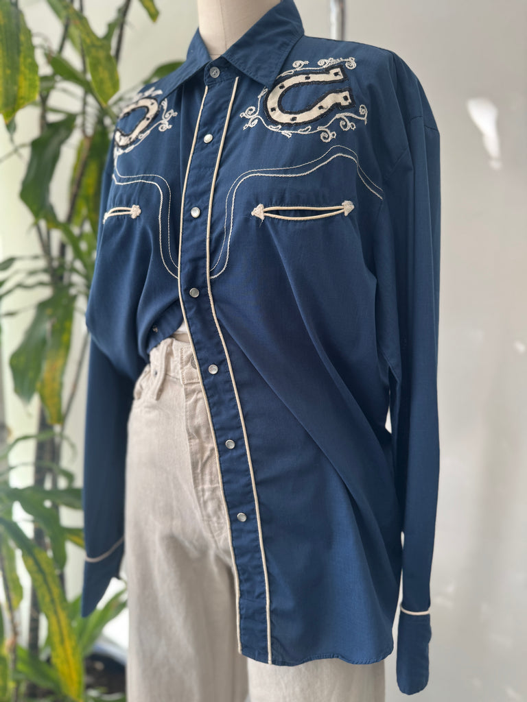 Vintage snap button western shirt