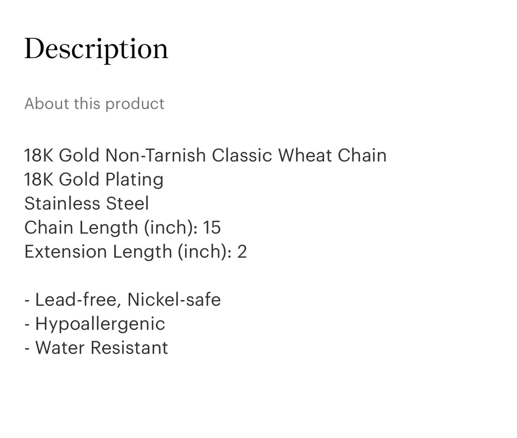 Wheat chain necklace