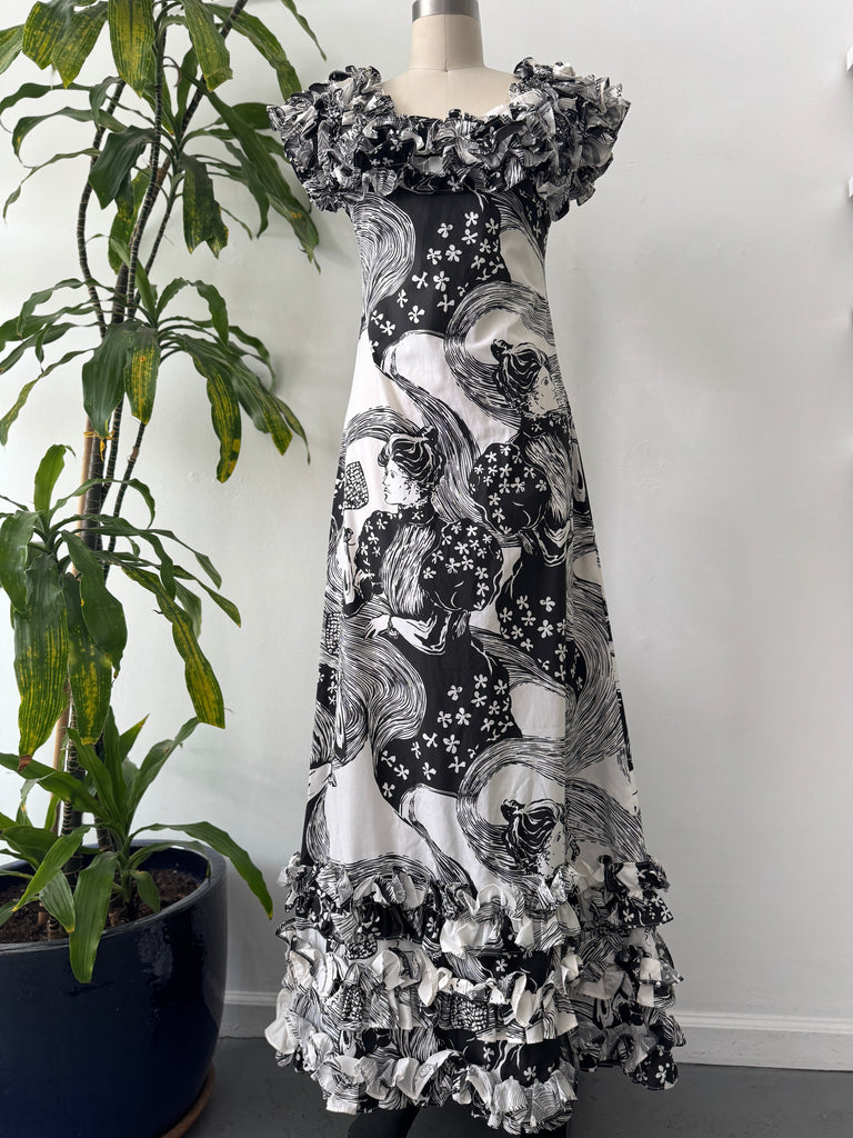 Vintage Allen Akena handmade dress