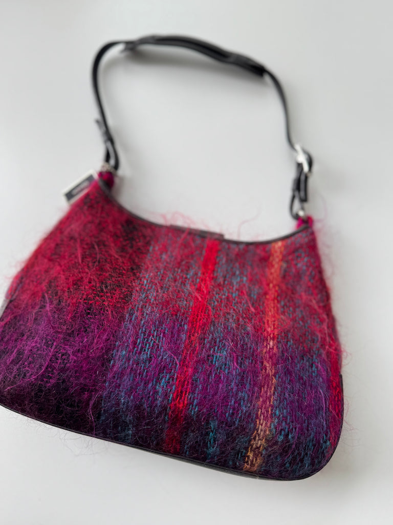 Coach mohair and leather purse
