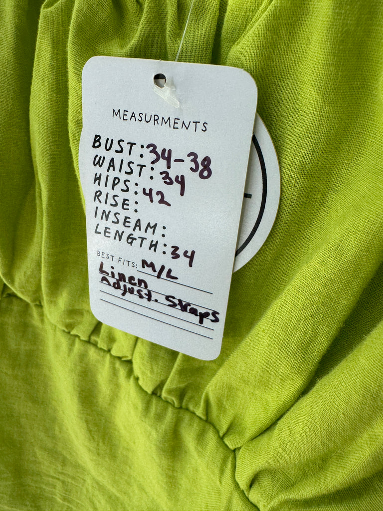 Vibrant chartreuse linen summer dress