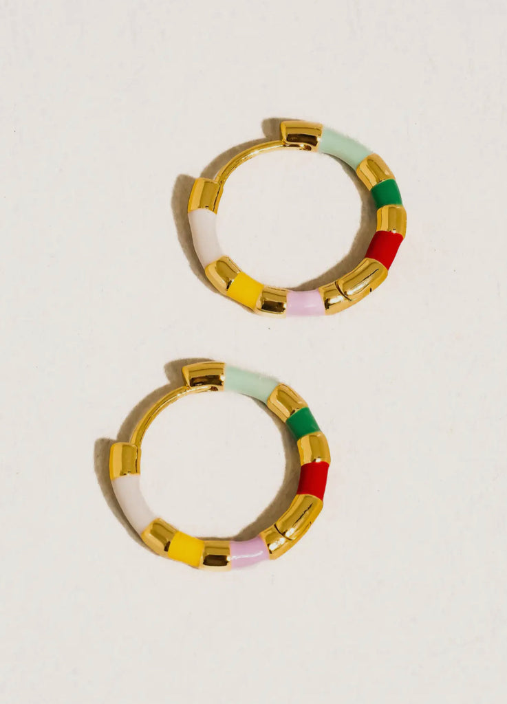 Enamel hoop earrings