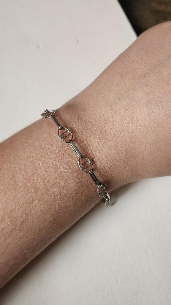 Vintage Sterling fancy link bracelet