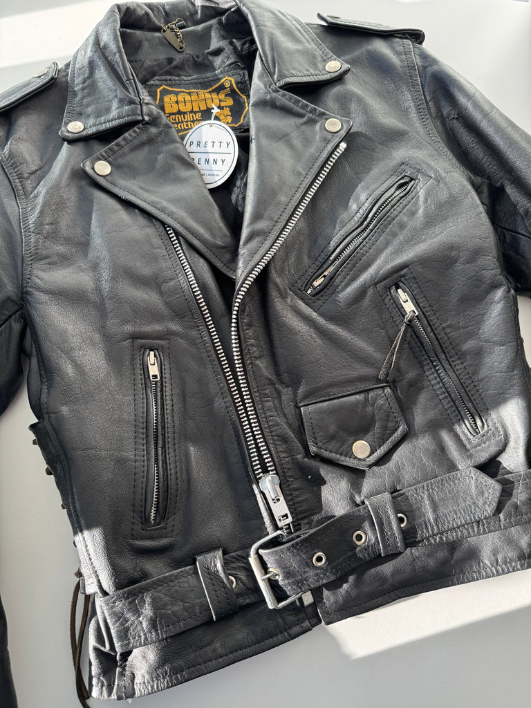 Vintage leather moto jacket