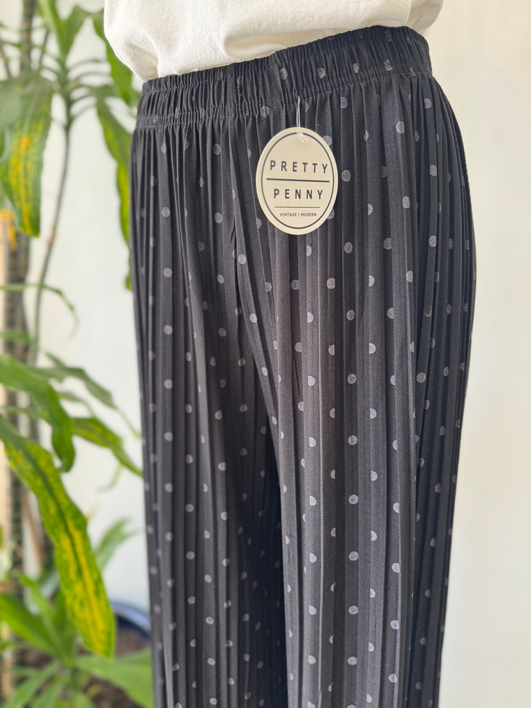 Vintage polka dot plated pants waist “26-36”