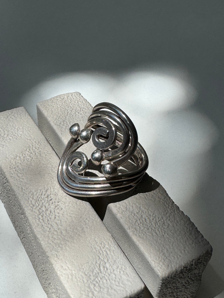 Spiral sterling silver ring