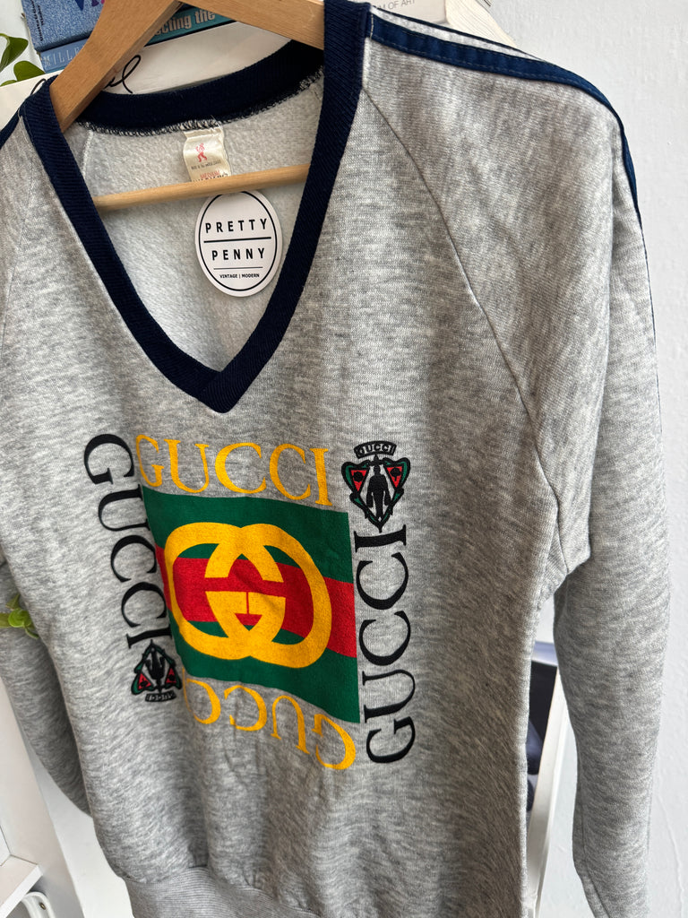 Faux on vintage raglan sweatshirt
