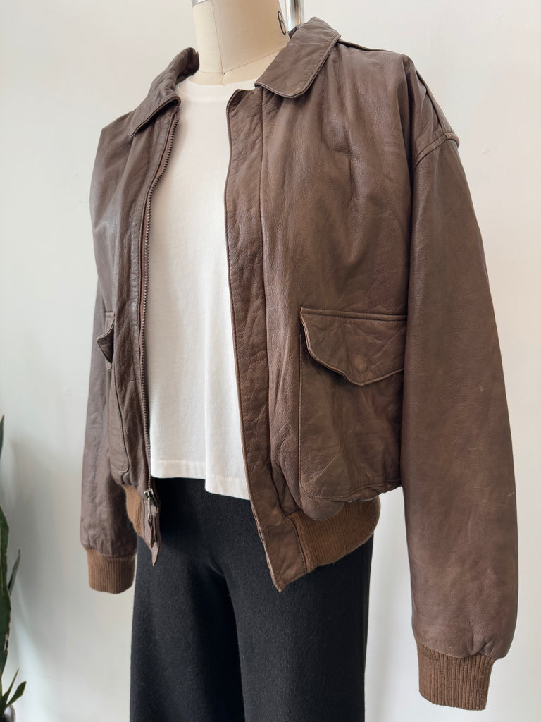 Vintage soft brown leather jacket