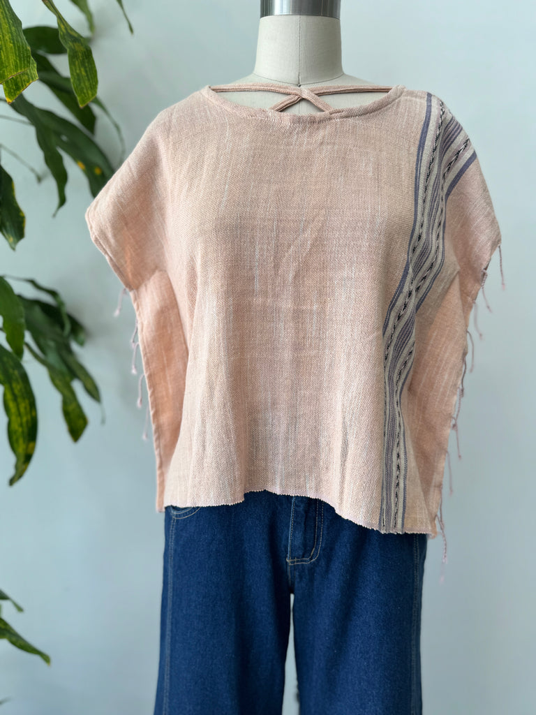 Woven cotton cropped box top