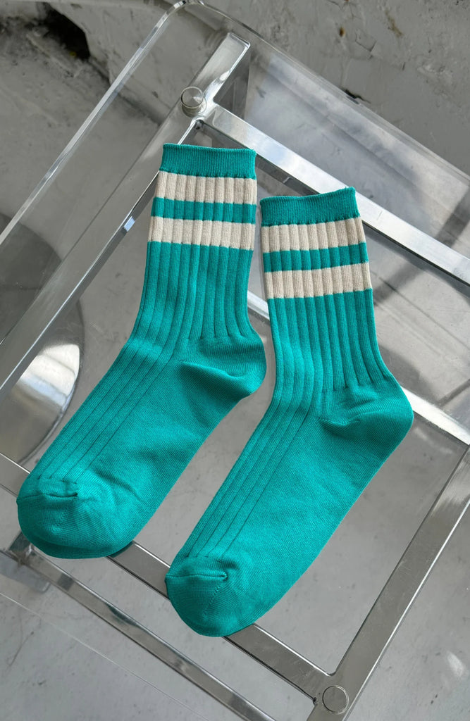 Le Bon Shoppe | varsity socks | turquoise