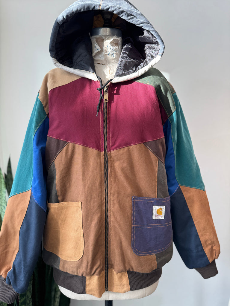 Carhartt patchwork jacket with hood