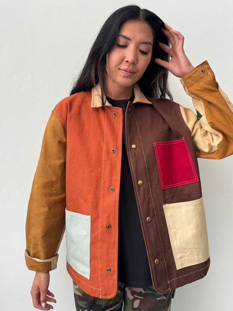 Handmade upcycled patchwork chore coat