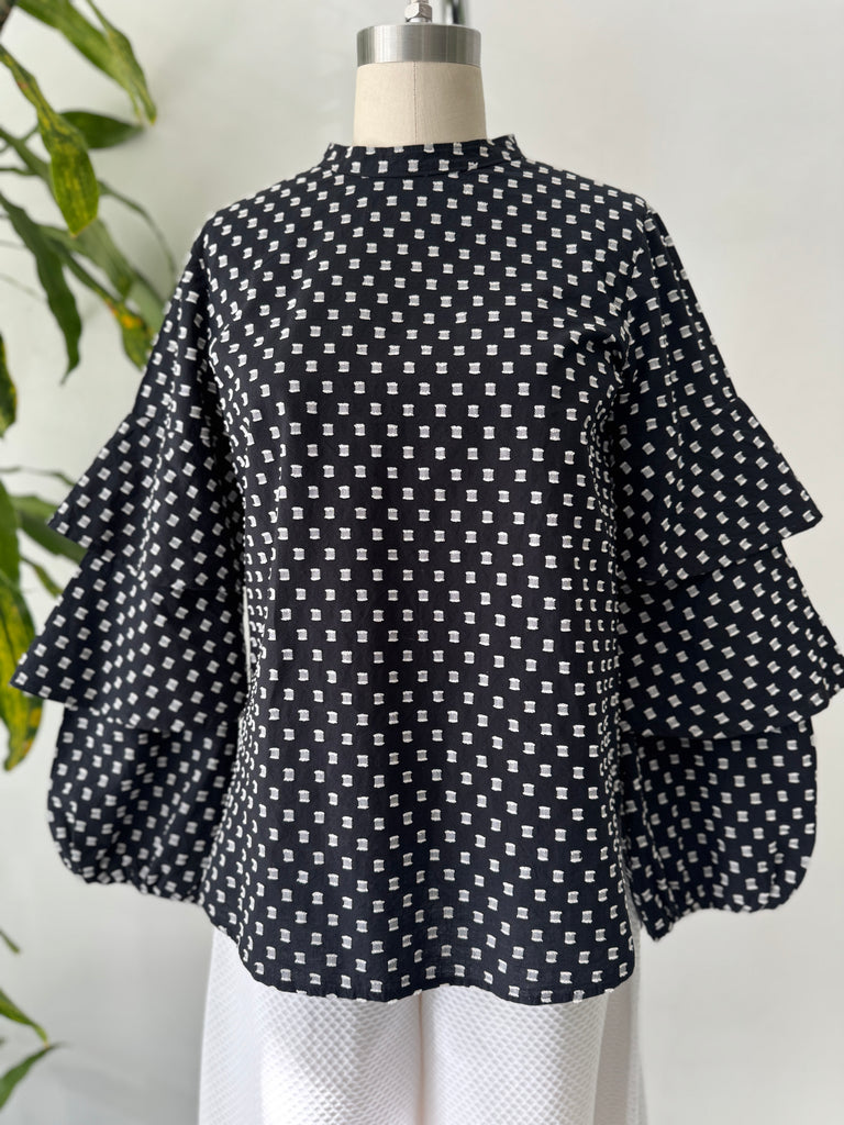 Ruffled sleeve top