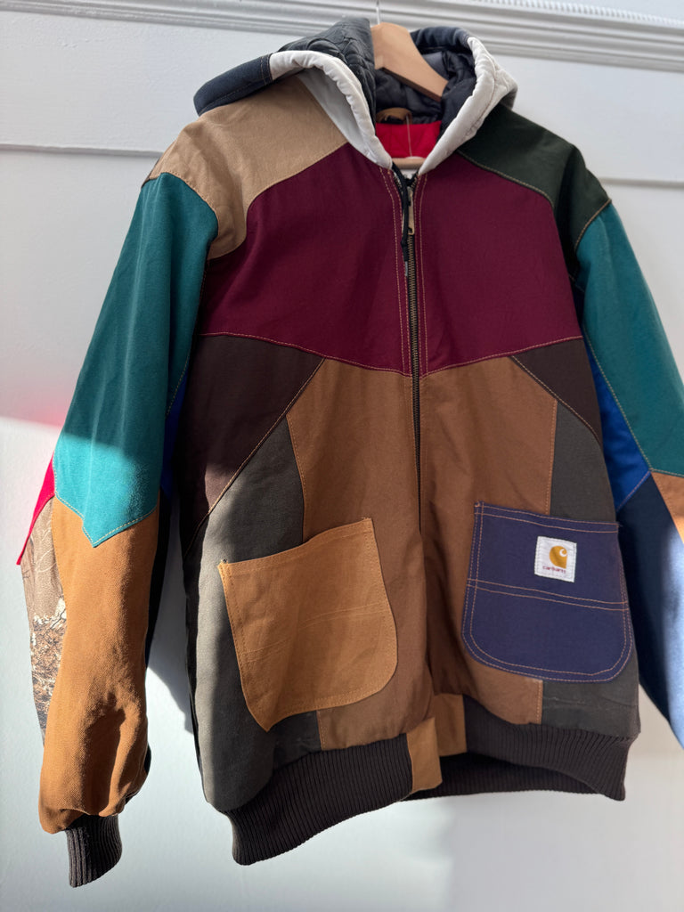 Carhartt patchwork jacket with hood